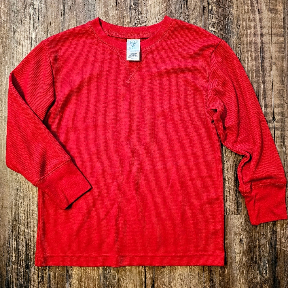 Size Small(5-6) Boy's Children's Place Long Sleeve Red Thermal Shirt